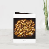 Diamond Glow Verjaardag — 3D Gouden Gevouwen Uitno (Achterkant)