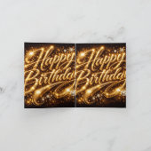 Diamond Glow Verjaardag — 3D Gouden Gevouwen Uitno (Binnen)