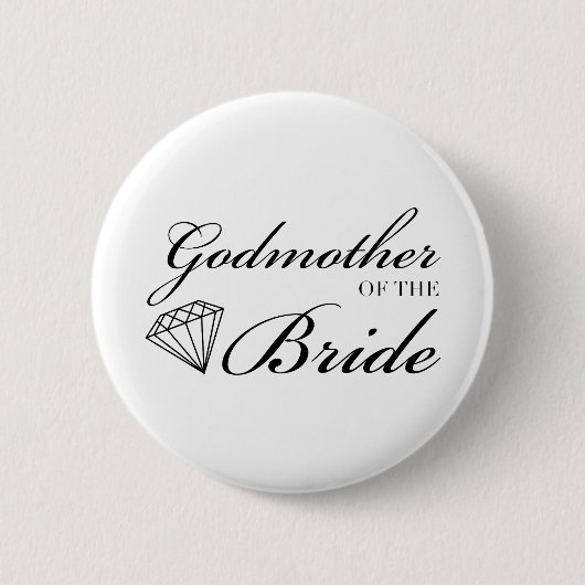 Diamond Godmoeder van Bride Black Ronde Button 5,7 Cm (Voorkant)