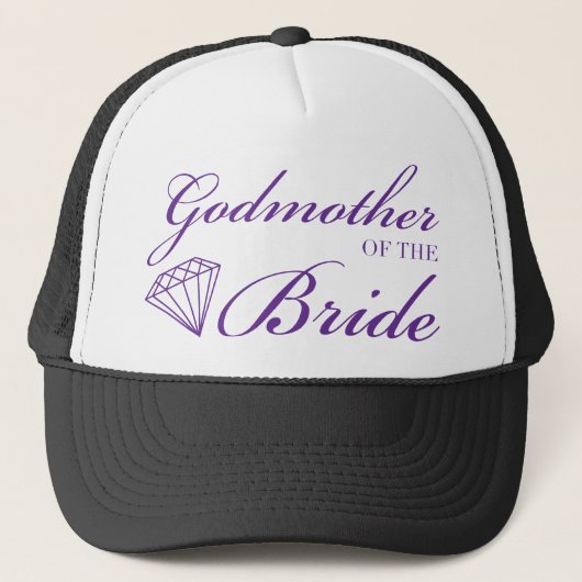 Diamond Godmoeder van Bride Paars Trucker Pet (Voorkant)