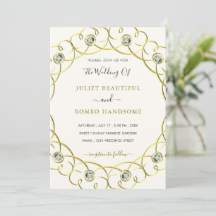 Diamond Gold bruiloft uitnodiging luxe ontwerp