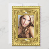 Diamond Gold Elegant Birthday Party Foto Kaart (Achterkant)
