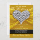 Diamond gold Elegant Calligraphy Beauful Wedding Kaart (Voorkant)