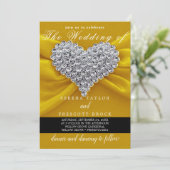 Diamond gold Elegant Calligraphy Beauful Wedding Kaart (Staand voorkant)