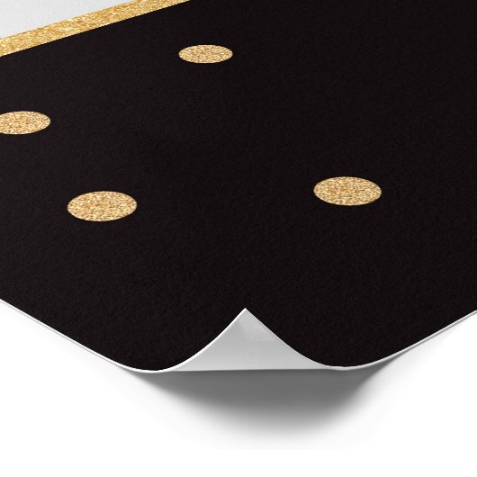 Diamond Gold en Black Birthday Photo Prop Lijst Poster (Hoek)