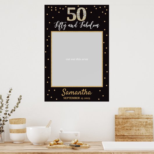 Diamond Gold en Black Birthday Photo Prop Lijst Poster (Keuken)