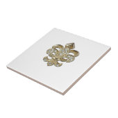 Diamond gold Fleur De Lis New Orleans Tegeltje (Zijkant)