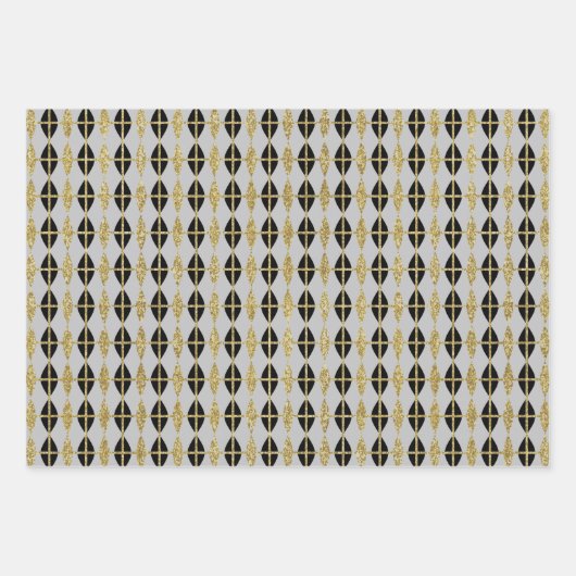 Diamond & Gold Grid Trio II Inpakpapier Vel (Voorkant 2)