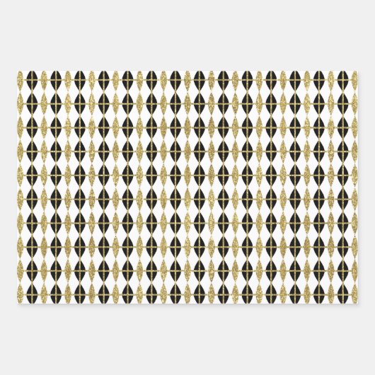 Diamond & Gold Grid Trio II Inpakpapier Vel (Voorkant)