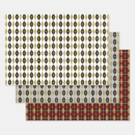 Diamond & Gold Grid Trio II Inpakpapier Vel