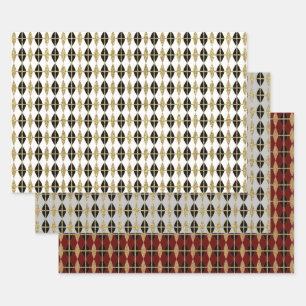 Diamond & Gold Grid Trio II Inpakpapier Vel