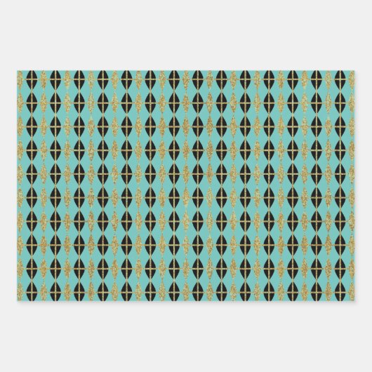 Diamond & Gold Grid Trio III Inpakpapier Vel (Voorkant 2)