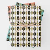 Diamond & Gold Grid Trio III Inpakpapier Vel (In situ)