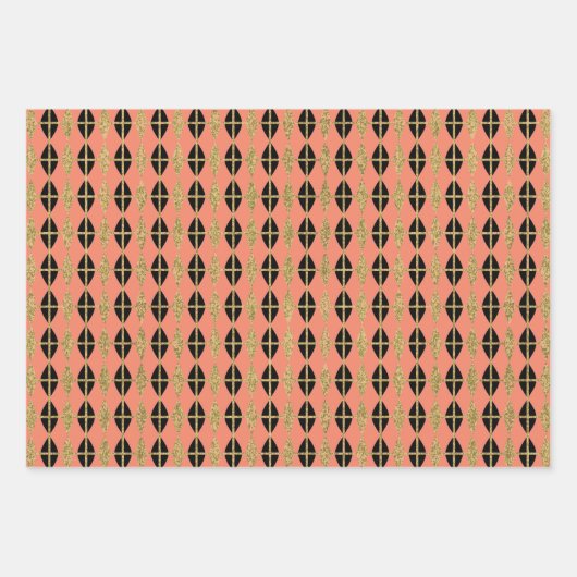 Diamond & Gold Grid Trio III Inpakpapier Vel (Voorkant 3)