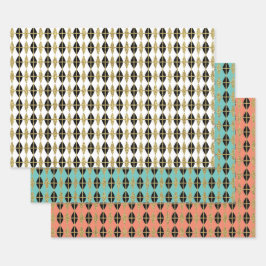 Diamond & Gold Grid Trio III Inpakpapier Vel