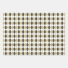 Diamond & Gold Grid Trio IV Inpakpapier Vel