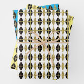 Diamond & Gold Grid Trio IV Inpakpapier Vel (In situ)