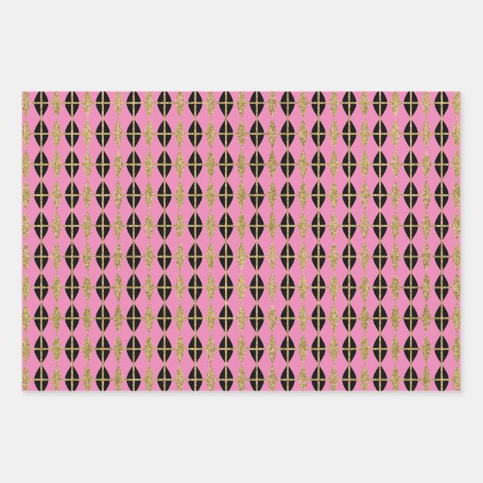 Diamond & Gold Grid Trio V Inpakpapier Vel (Voorkant 2)