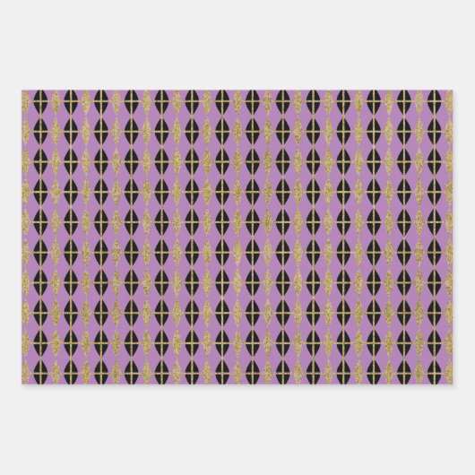 Diamond & Gold Grid Trio V Inpakpapier Vel (Voorkant)