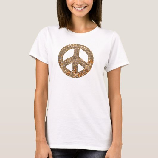 Diamond & Gold Peace Sign T-shirt (Voorkant)