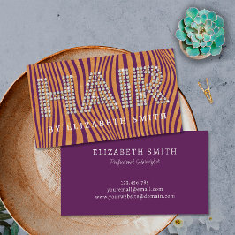 Diamond Gold Plum Paarse kapper kapster stylist Visitekaartje