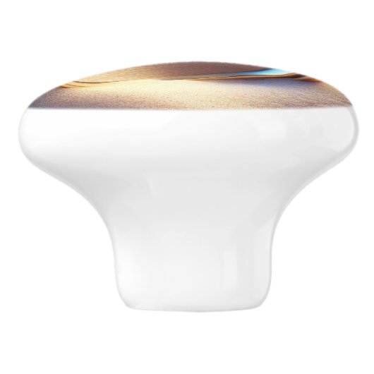 Diamond Gold Ring op het strand Keramische Knop (Zijkant)