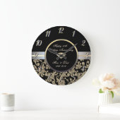 Diamond Gold Swirls 50th Wedding Jubileum Grote Klok (Huis)