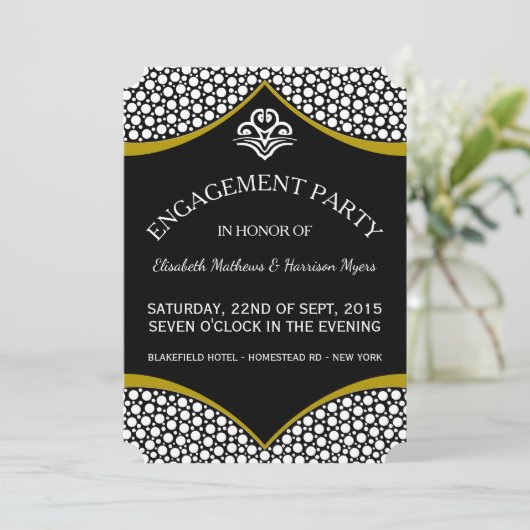 Diamond Gold Wedding Verloving Kaart (Staand voorkant)