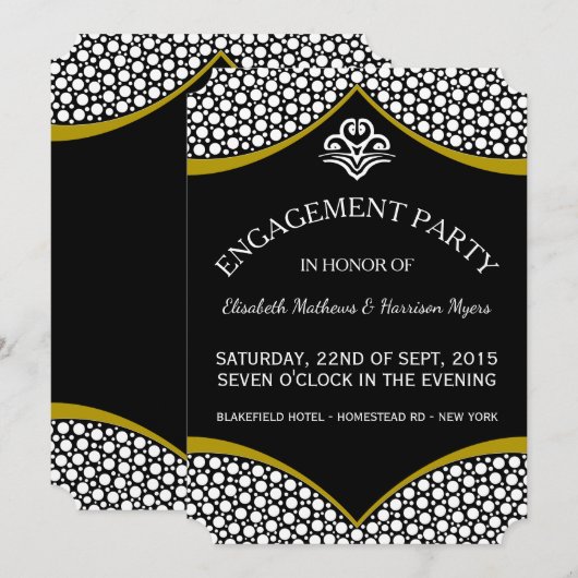 Diamond Gold Wedding Verloving Kaart (Voorkant / Achterkant)