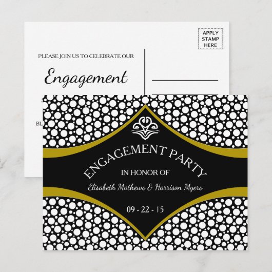 Diamond Gold Wedding Verloving Uitnodiging Briefkaart (Voorkant / Achterkant)