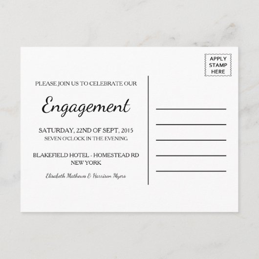 Diamond Gold Wedding Verloving Uitnodiging Briefkaart (Achterkant)
