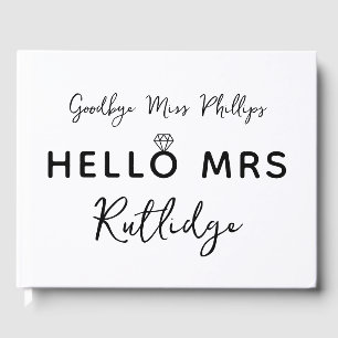 Diamond Goodbye Miss Hallo Mrs Name Vrijgezellenfe Gastenboek