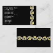 Diamond & goudpaisleyzwart visitekaartje (Voorkant / Achterkant)