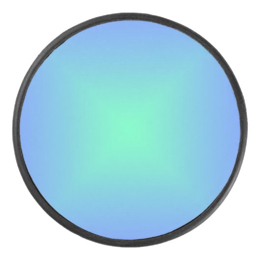 Diamond gradiënt blauw tot aquamarine groen hockey puck (Voorkant)