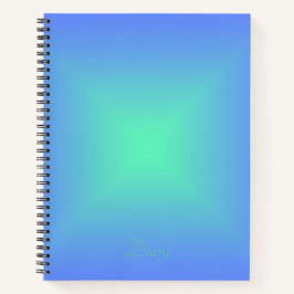 Diamond gradiënt blauw tot aquamarine groen notitieboek