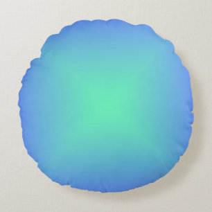 Diamond gradiënt blauw tot aquamarine groen rond kussen