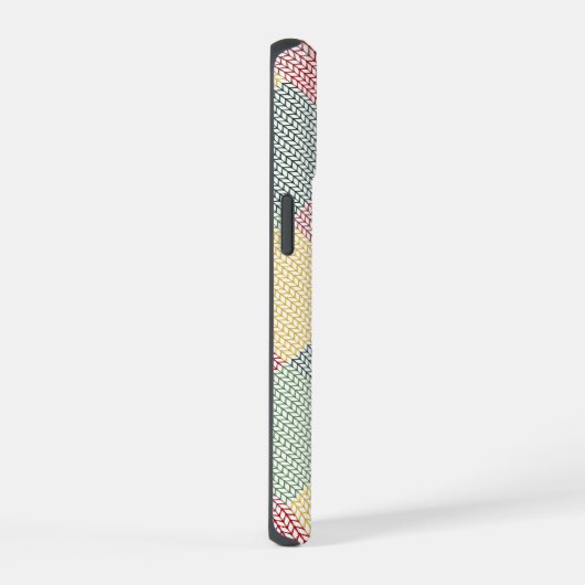 Diamond Grid Pattern Moderne Kerstvakantie iPhone 15 Case (Rechterkant)