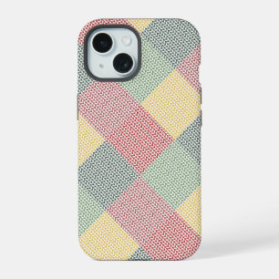 Diamond Grid Pattern Moderne Kerstvakantie iPhone 15 Case