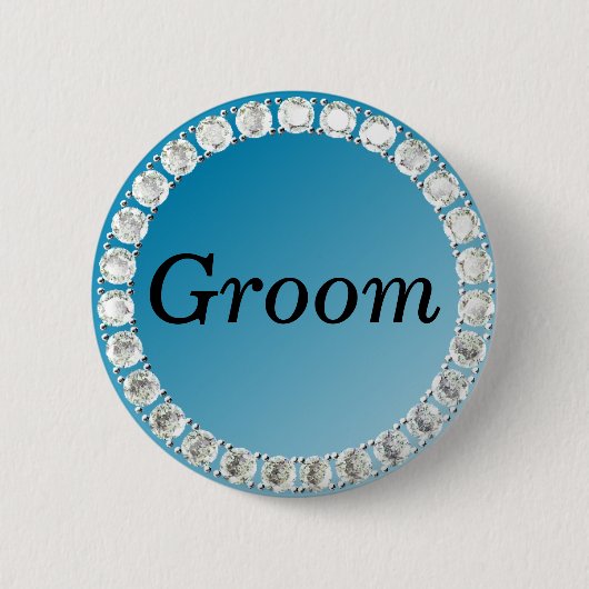Diamond Groom Ronde Button 5,7 Cm (Voorkant)