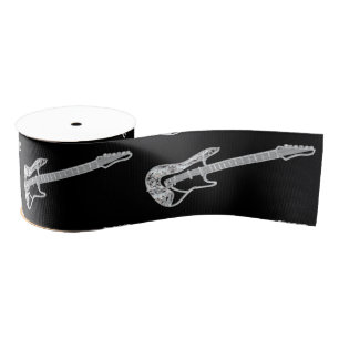 Diamond Guitar Ribbon Design Grosgrain Lint
