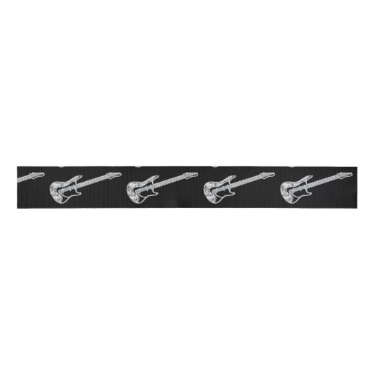 Diamond Guitar Ribbon Design Grosgrain Lint (Voorkant)