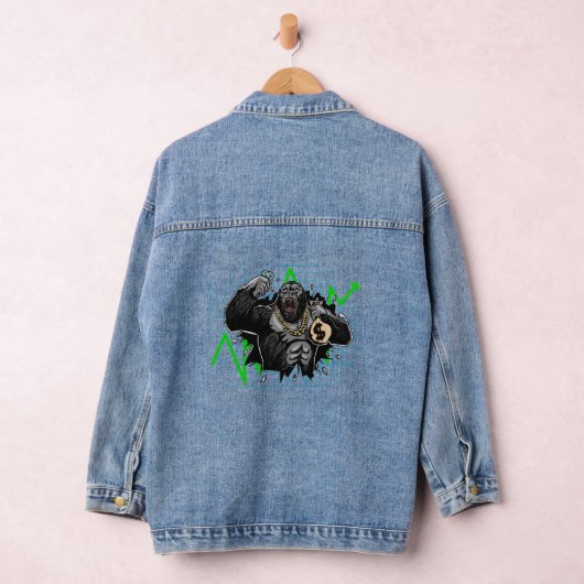 Diamond Handed Ape Stock Market Chart Denim Jacket (Hangar)