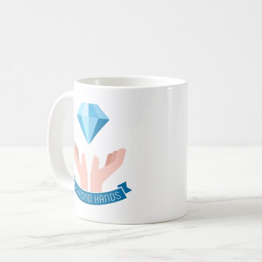 Diamond handen koffiemok (Voorkant links)