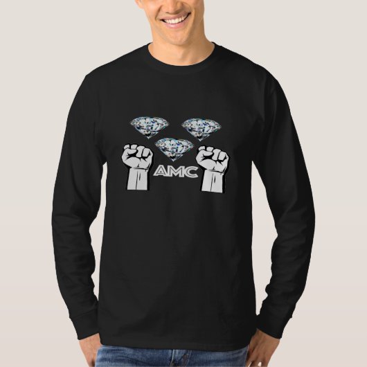 Diamond Hands AMC - raketten naar de maan T-shirt (Voorkant)