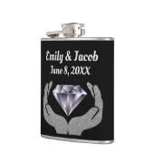 Diamond Hands Bruiloft Heupfles (Links)