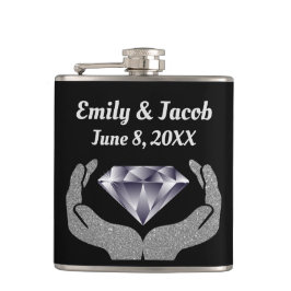 Diamond Hands Bruiloft Heupfles