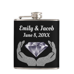 Diamond Hands Bruiloft Heupfles