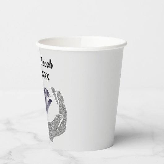 Diamond Hands Bruiloft Papieren Bekers (Links)