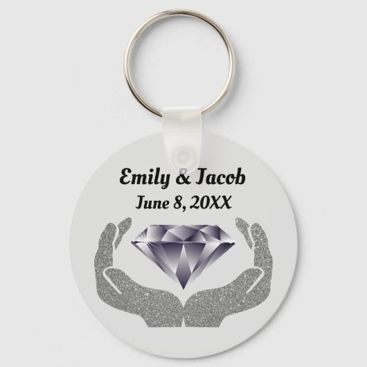 Diamond Hands Bruiloft Sleutelhanger (Voorkant)