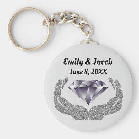 Diamond Hands Bruiloft Sleutelhanger (Voorkant)